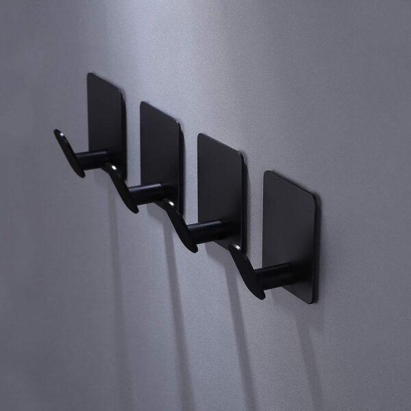 DELITON Adhesive Hooks - 4 Pack Towel/Coat Hooks - Image 4