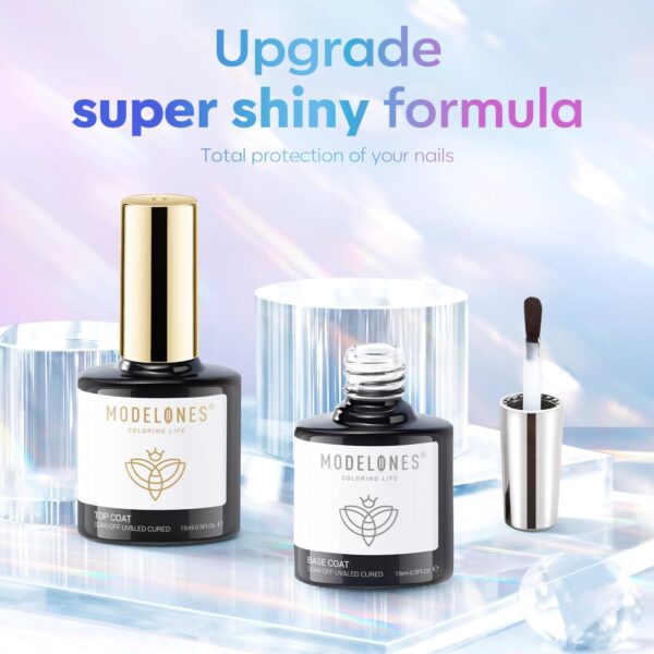 modelones Gel Top Coat, 15 ml 2025 Upgrade Super Shiny - Image 4