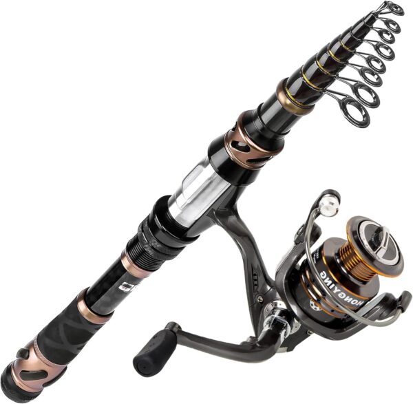 PLUSINNO Fishing Rod and Reel Combos - Carbon Fiber
