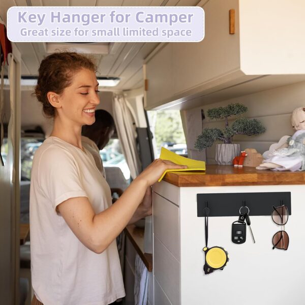 VIS'V Key Holder Wall Mount, Small Metal Self Adhesive - Image 4