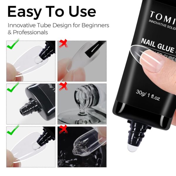 TOMICCA 4 in 1 Nail Glue for Press Ons 30g Gel Nail Glue - Image 2