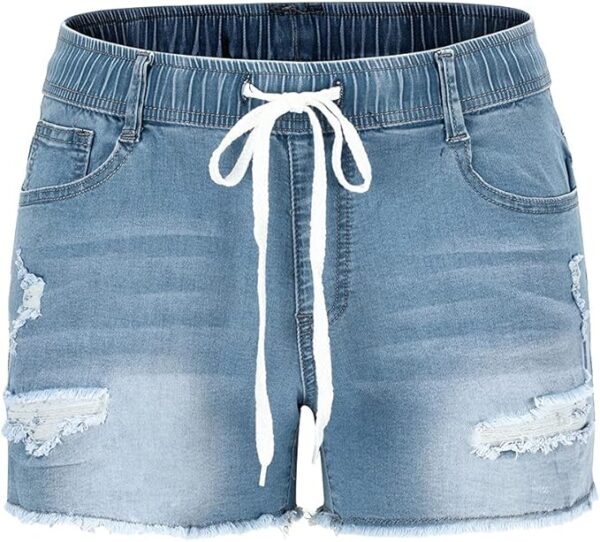 THUNDER STAR Women Mid Rise Ripped Stretchy