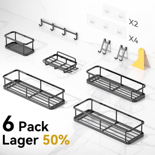YASONIC Shower Caddy, 100% Rustproof Shower Shelves for - Image 5