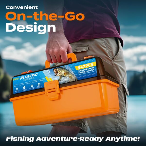 PLUSINNO Large 4-Layer Tackle Box with Tackle Included, - Image 5