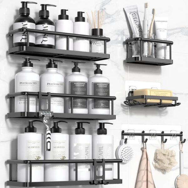 YASONIC Shower Caddy, 100% Rustproof Shower Shelves for