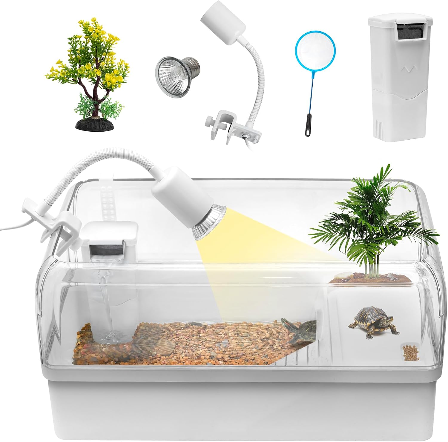Turtle Tank Habitat Kit,Aquatic Tortoise Enclosure Starter