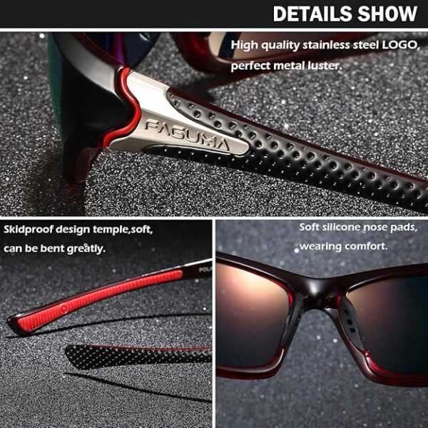 FAGUMA Sports Polarized Sunglasses For Men Cycling - Image 3