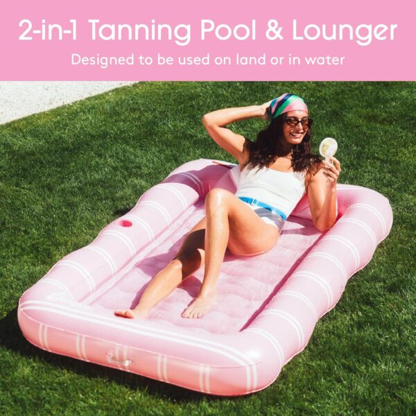 FUNBOY and Barbie Tanning Pool Lounger Float, XL 72'' x 48'' - Image 3