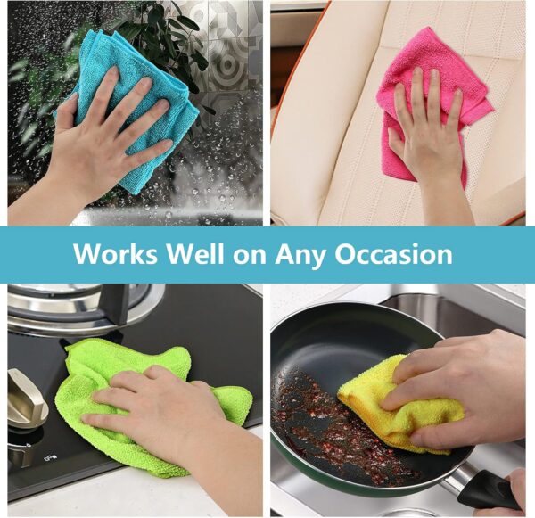 HOMEXCEL Microfiber Cleaning Cloth,12 Pack Cleaning Rags, - Image 3