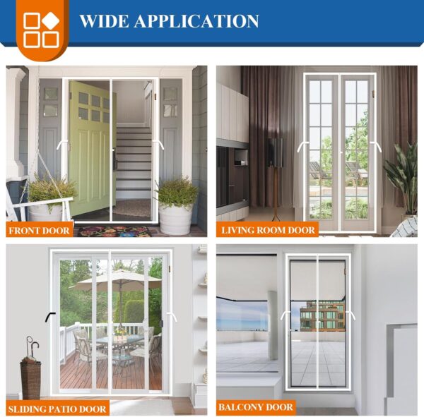 MAGZO Magnetic Screen Door, 32'' x 80'', High-Density Fiber - Image 2