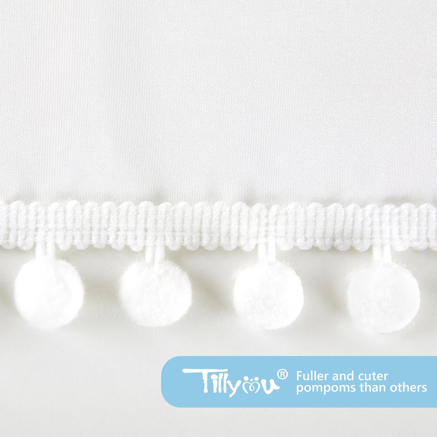 TILLYOU Baby Crib Skirt Girls Boys, Ruffled Bed Skirt with - Image 3