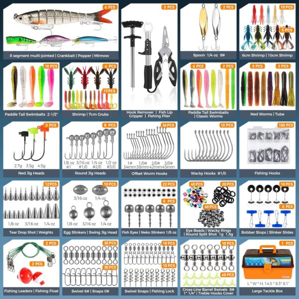 PLUSINNO Large 4-Layer Tackle Box with Tackle Included, - Image 2