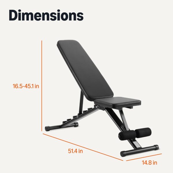 Amazon Basics Adjustable Workout Weight Bench Press - Image 3