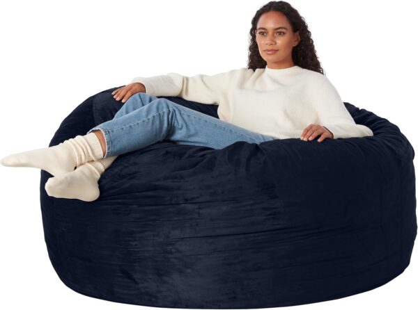 Amazon Basics Large Bean Bag Chairs for Adults, 5 ft Blue