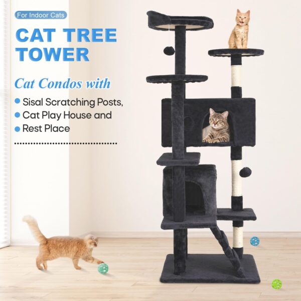 FDW Cat Tree 54in Cat Tower Multi-Level Durable Cat - Image 4