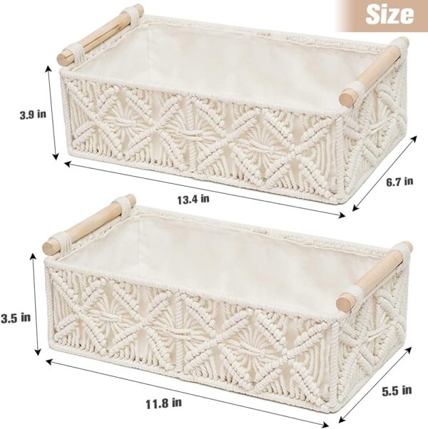 HOSROOME Macrame Storage Basket Boho Decor Baskets - Image 3