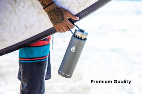 HYDRO CELL Stainless Steel Water Bottle 24oz Graphite - Image 5