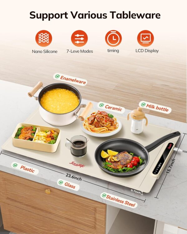 Food Warming Mat 24x16 Inches, Electric Warming - Image 3