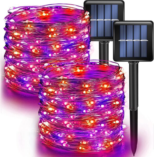 Dazzle Bright 2 Pack Purple and Orange Fairy String Lights,