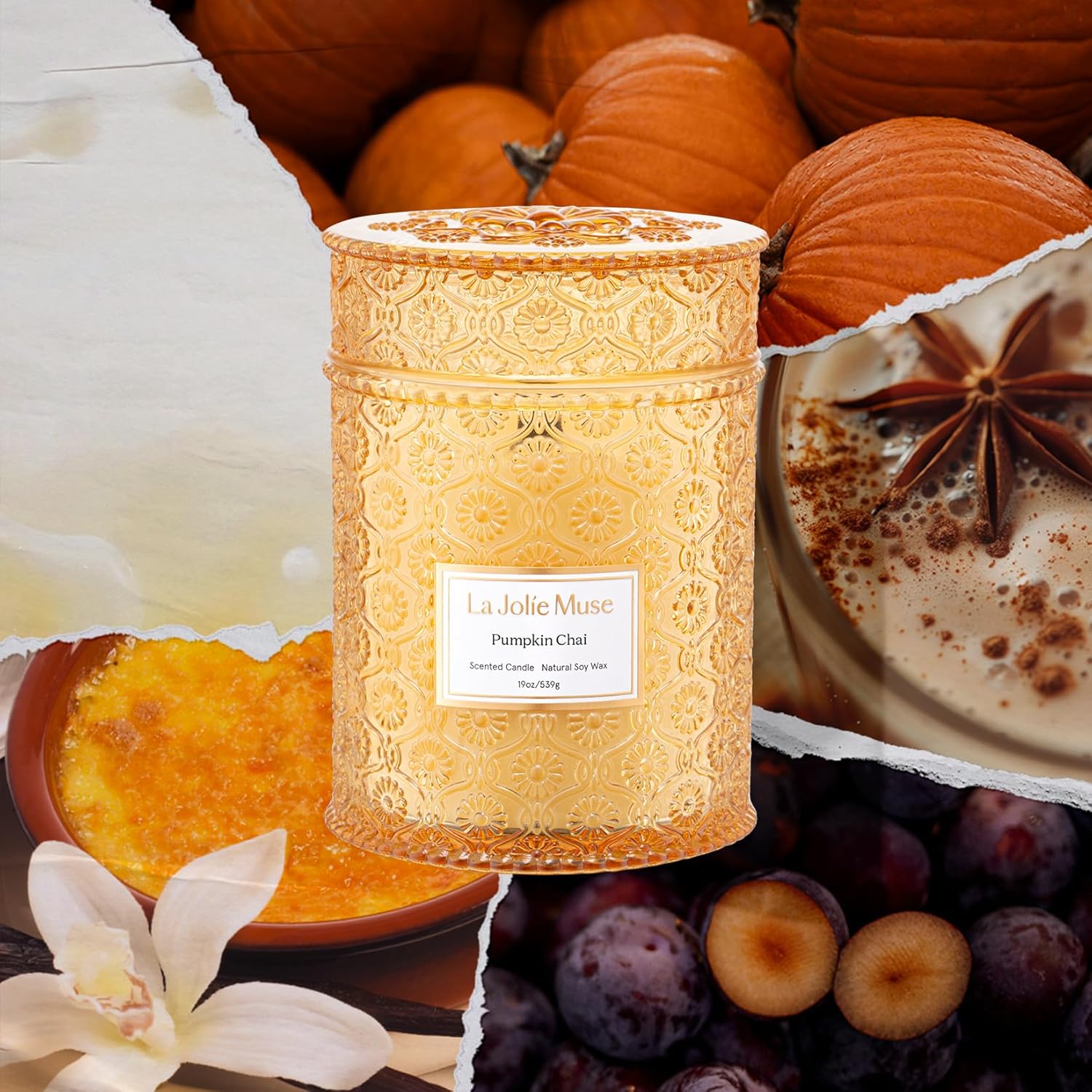 LA JOLIE MUSE Pumpkin Candle, Fall Candles for Home Scented - Image 4