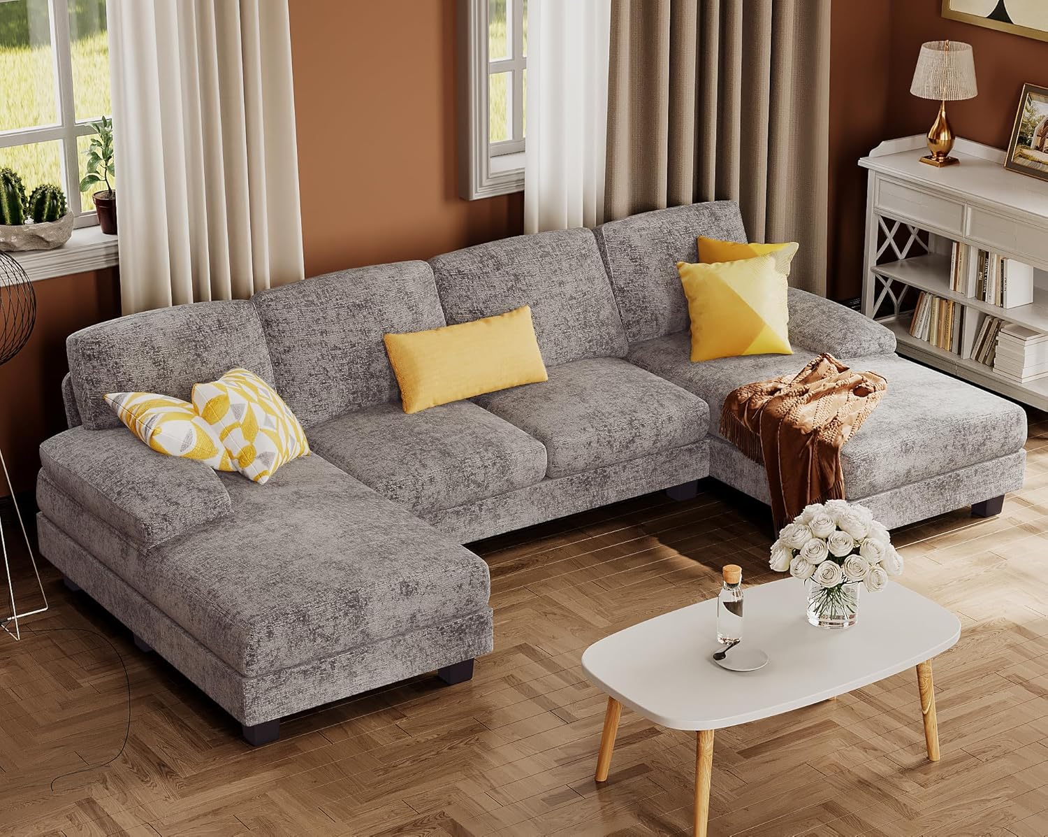 Furmax Sectional Couches for Living Room, U-Shaped Sofa