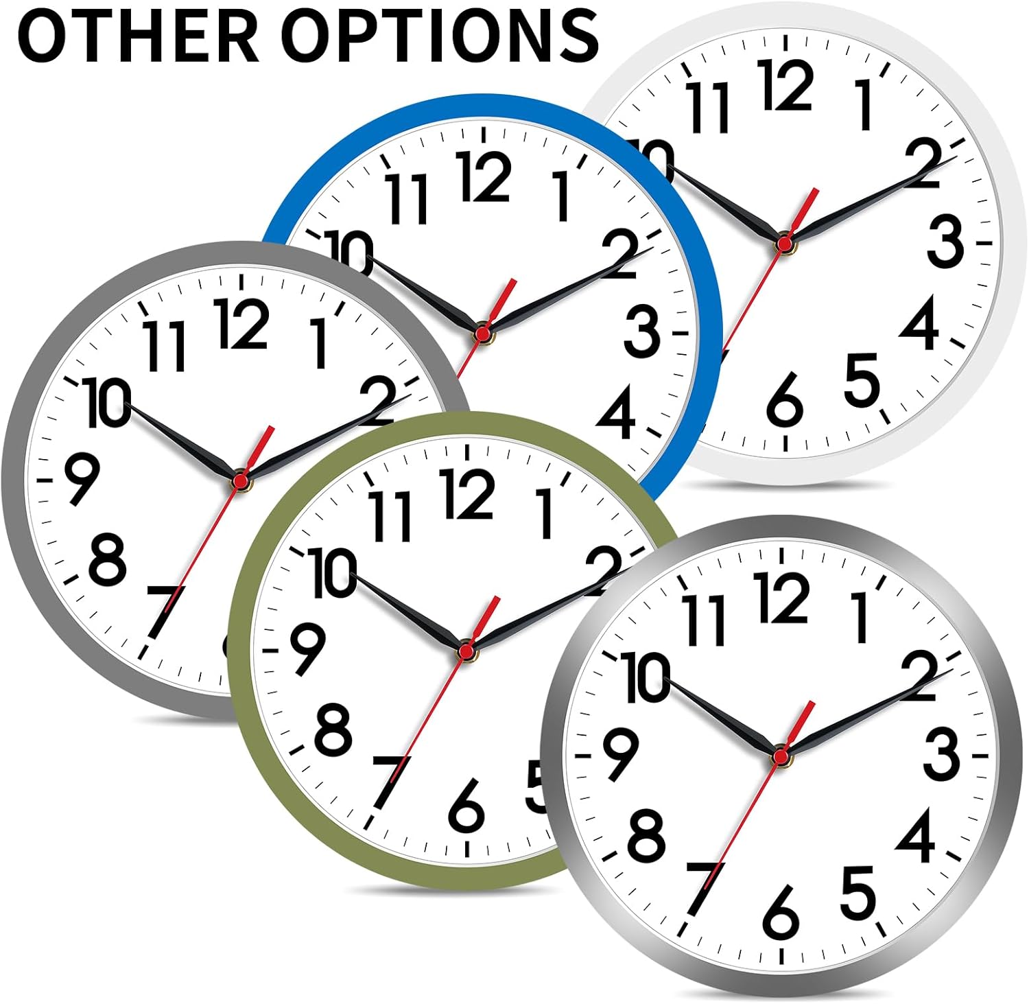 AKCISOT Wall Clock, Modern Small Wall Clocks Battery - Image 3